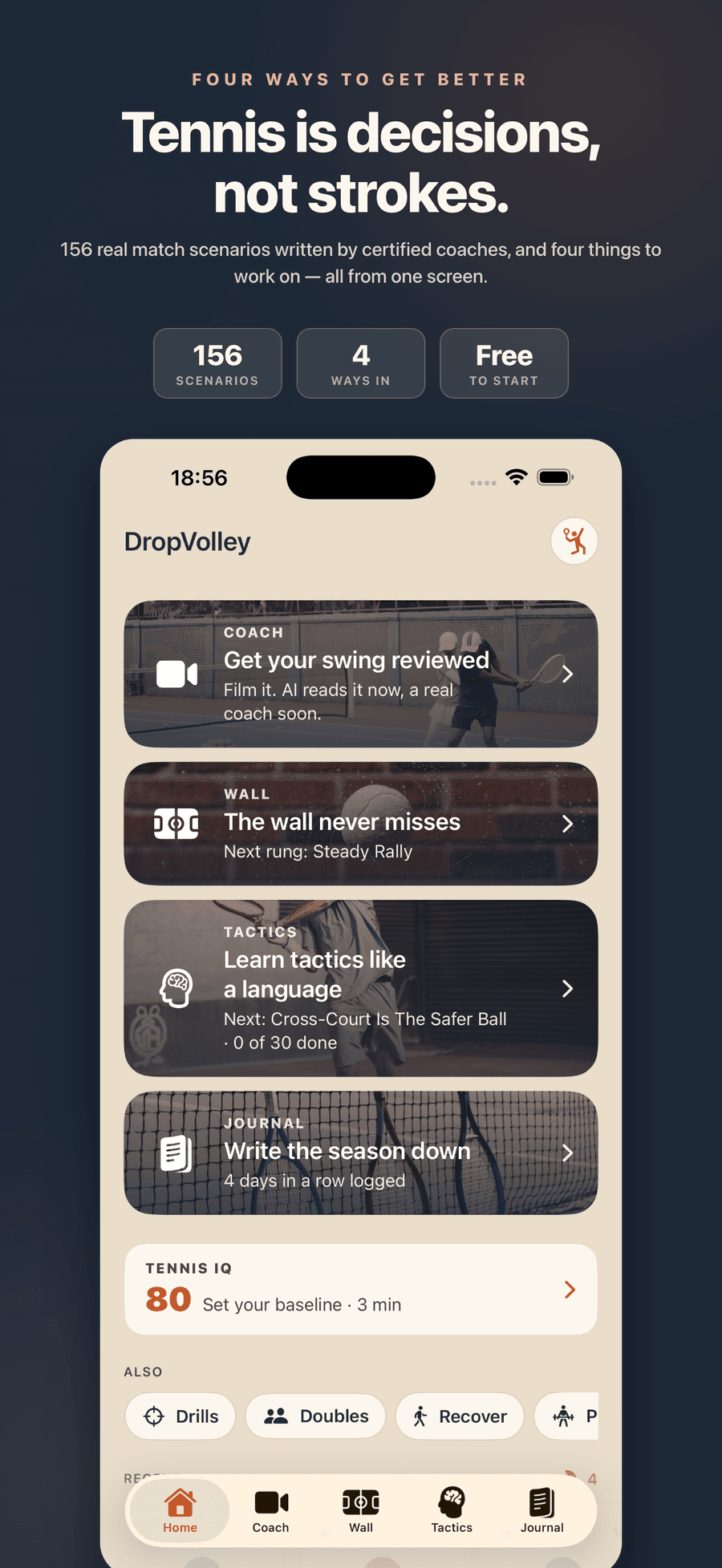 DropVolley — Tennis is decisions, not strokes