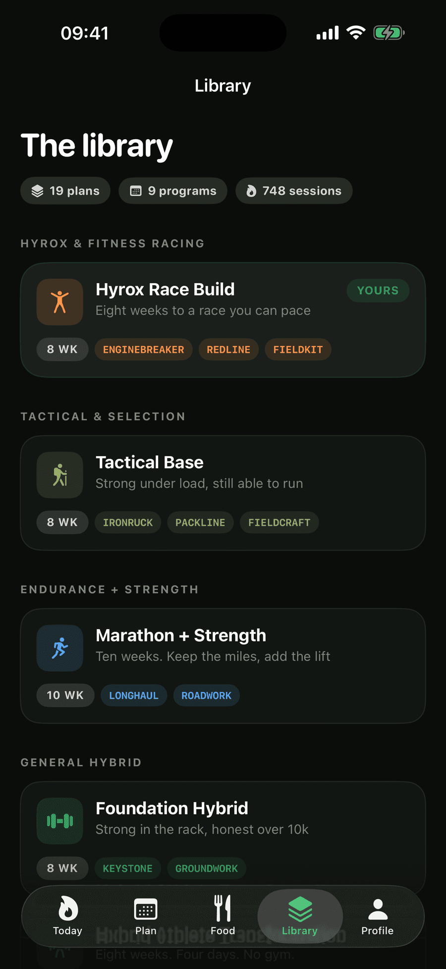 Hybrid Athlete: Training Plans — Library
