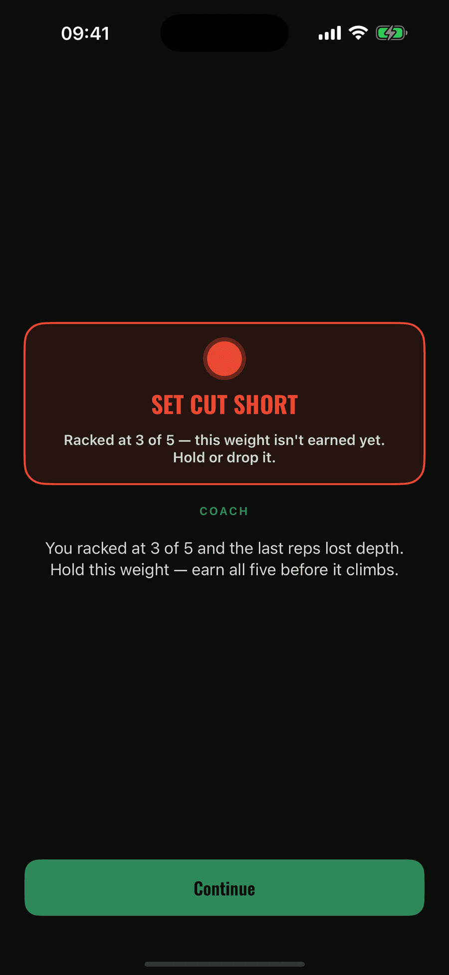 Spotter — Set cut short